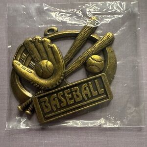 Baseball Bronze Metal Pendant 3”x2.5” by Crown Trophy USA